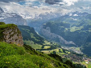 Lauterbrunnen valley and village from Manlinchen, Switzerland