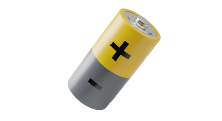 Battery isolated on transparent background, 3d render image