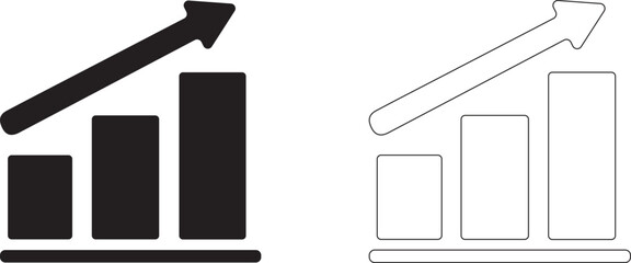 Growth chart. Vector chart icon.