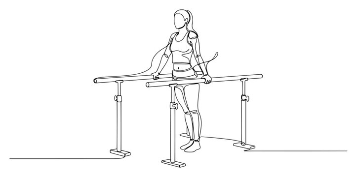 Physical Therapy Rehabilitation on Parallel Bars black shape vector laser cutting engraving monochrome print