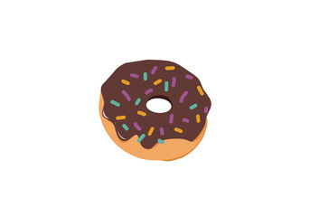 sweet donut with sprinkles, vector illustration for food design concept
