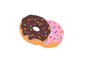 sweet donut with sprinkles, vector illustration for food design concept
