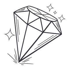 Sparkling diamond illustration with shine effect
