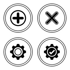 Obraz premium Set of settings and configuration icons in vector