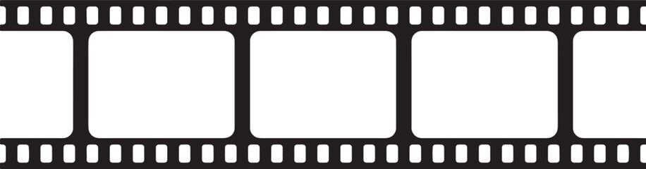 design, film, illustration, strip, vector, with, frames, blank, filmstrip, movie, cinema, photography, video, frame, reel, negative, empty, white, black, border, horizontal, media, production, enterta