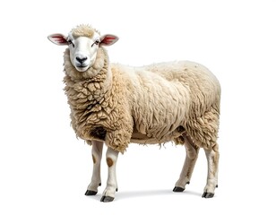 Sheep portrait against white background