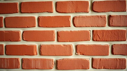 Obraz premium Close-up view of a textured red brick wall with warm vintage tones and even lighting.