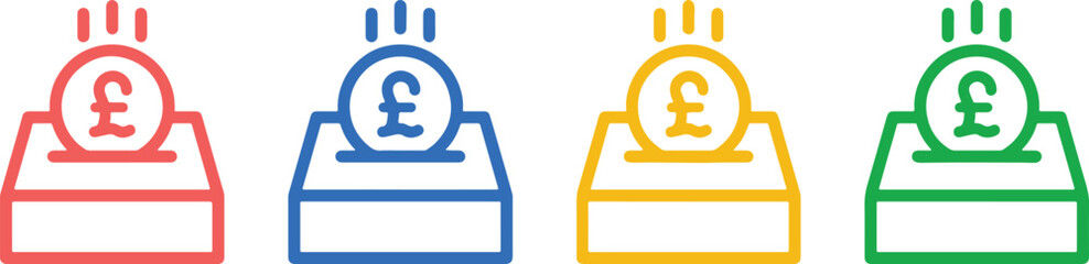 design, icons, illustration, sterling, vector, donation, pound, coin