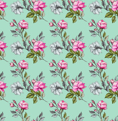 floral design, seamless design for fabric prints or wallpaper print.
