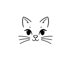 black cat on white background