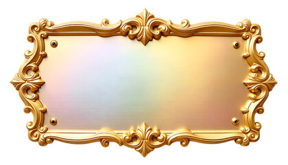 Luxury golden frame blank sign baroque advertisement template