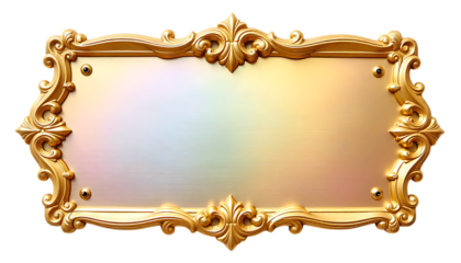 Luxury golden frame blank sign baroque advertisement template