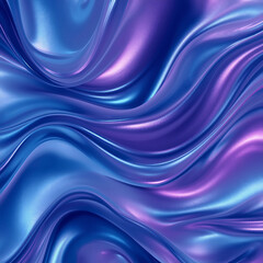Fototapeta premium Iridescent Abstract Metallic Waves in Blue and Purple