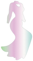 Pastel Gradient Silhouette of a Dress