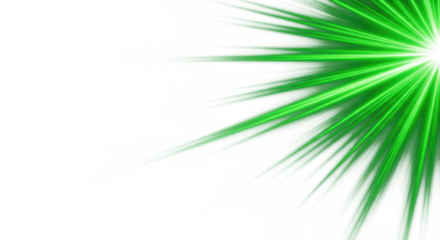 Green light burst isolated on transparent background