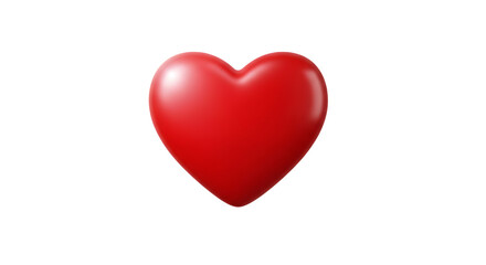 Red heart illustration for valentine's day symbol of love and romance on black background isolated render transparent background