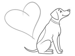 dog with heart