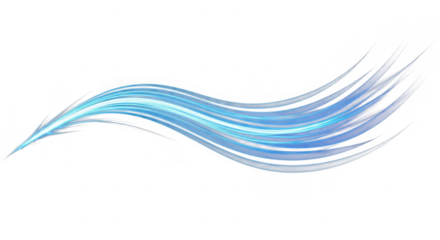 Blue light wave isolated on transparent background