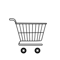 shopping cart isolated on white