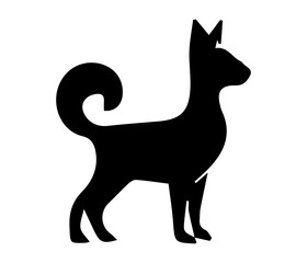 Simple Silhouette of a Dog Standing Profile