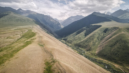 Naklejka premium Mountain panorama in Tien Shan, Kyrgyzstan