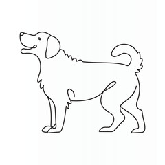 
Puppy Line Art Vector Illustration Clean White Design