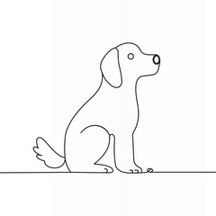 
Modern Dog Line Drawing Vector Artwork Isolated White