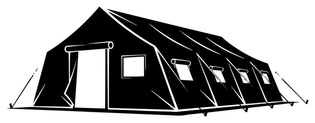 Military Base Camp Tent Silhouette © Camel