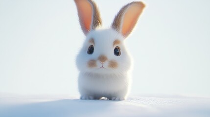 Obraz premium Cute white rabbit