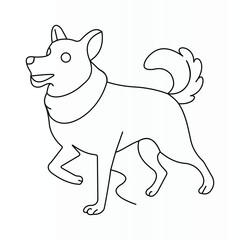 
Puppy Face Line Art Vector Illustration Minimal Style
