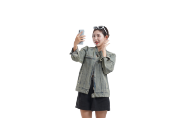 Selfie Moment: A woman captures a selfie, radiating confidence and joy. A snapshot of personality, connection, and the modern world.