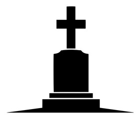 Gravestone with a Christian Cross for a Memorial