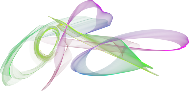 Abstract Swirling Neon Light Trails isolated on a transparent background - Powered by Adobe