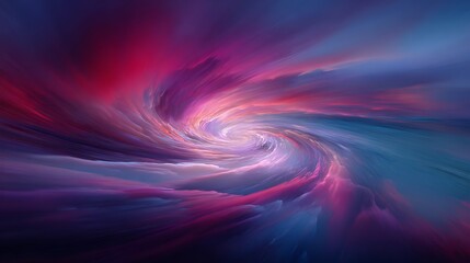 Abstract swirling vortex of pinks purples and blues with a bright center of light and cloud like texture