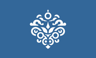 Traditional Ornamental Vector Logo Design With Ethnic Element