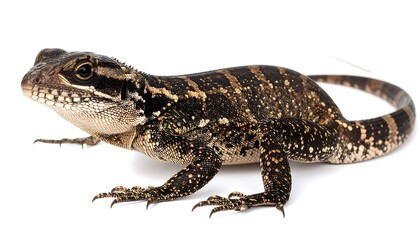 Close-up of a lizard against white background