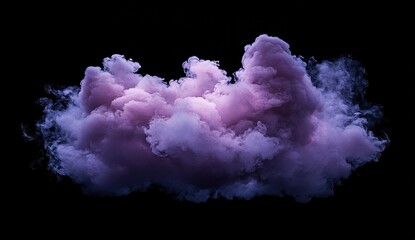 Fototapeta premium purple cloud, purple background, purple smoke cloud, purple smoke, purple cloud of color, purple cloud with pink highlights, purple cloud on a dark black background, purple cloud on a dark