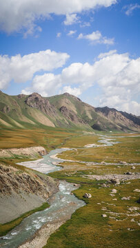 The view of Kok Kiya Valley in Kyrgyzstan