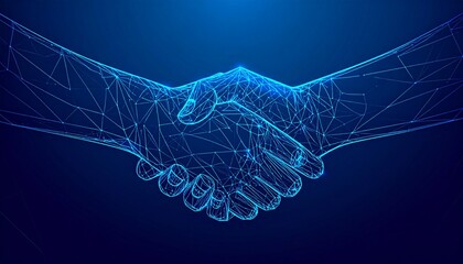 Digital Handshake A Symbol of Modern Business Partnership and Collaboration