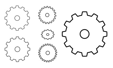 Gear Icons Set of Cogwheel Illustrations with Transparent Background