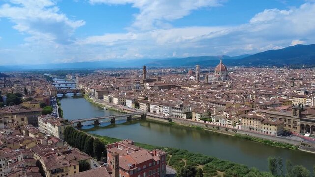 Ponte Vecchio Bridge over the Arno River in Florence, Italy