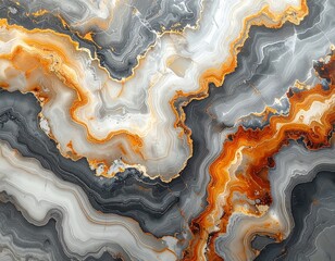 Obraz premium Abstract stone texture featuring a mix of gray, white, and vibrant orange streaks