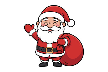 Santa Claus Cartoon Clipart Bundle