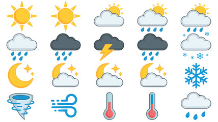 A set of weather icons arranged in a grid format against a white background (4)_traced