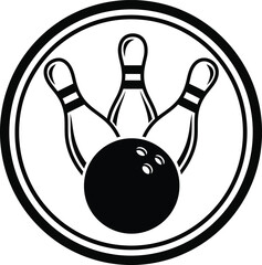 Bowling ball and pins vector illustration sports game icon scalable eps graphic