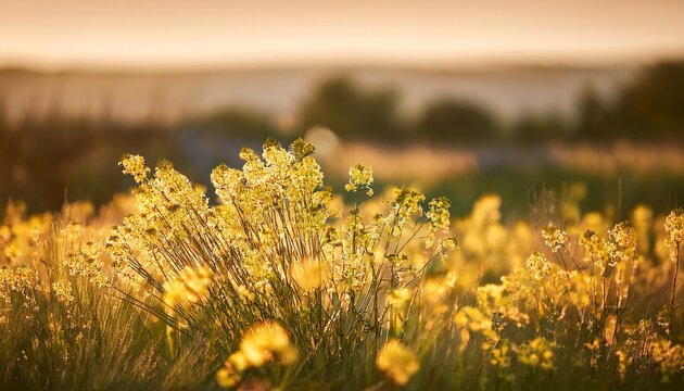 Reseda Lutea Flowers Blooming In Rural Sussex With A Shallow Depth Of Field