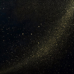 Obraz premium Shimmering Gold Dust on a Deep Black Background - Abstract AI Glitter Texture