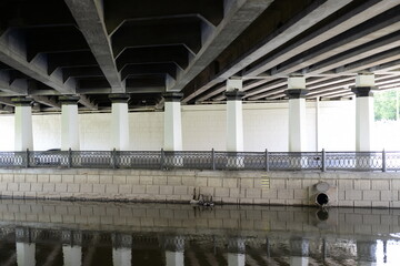 Rostokinsky overpass over the Yauza River above Mira Avenue in Moscow