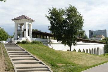 Rostokinsky Aqueduct on a sunny summer day in Moscow