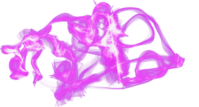 Bright Pink and Purple Abstract Light Swirls energy isolated on a transparent background